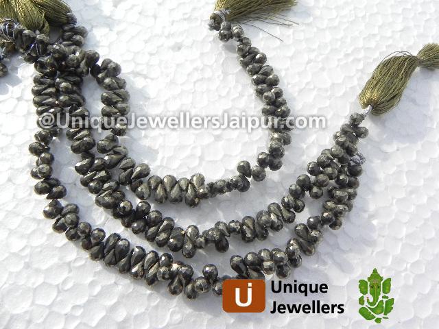Pyrite Faceted Drop Beads